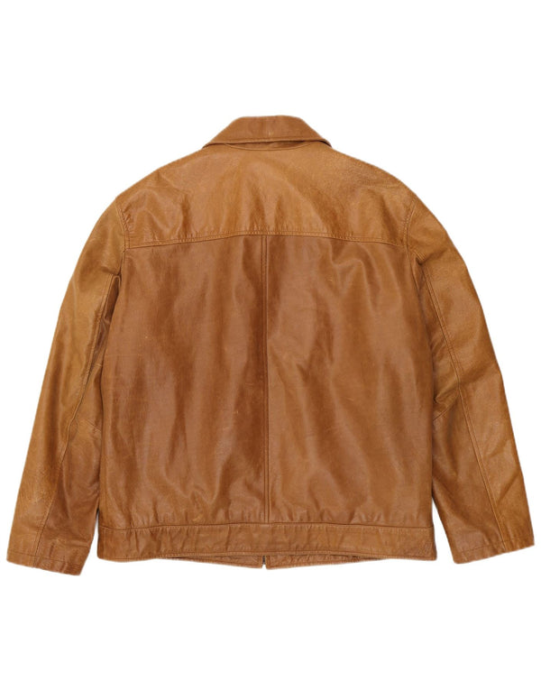 Jaqueta de couro masculina Mays & Rose UK 42 XL bege