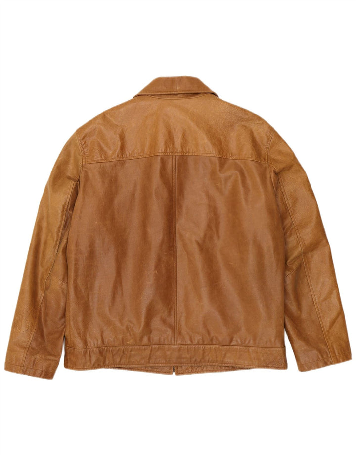 Jaqueta de couro masculina Mays & Rose UK 42 XL bege