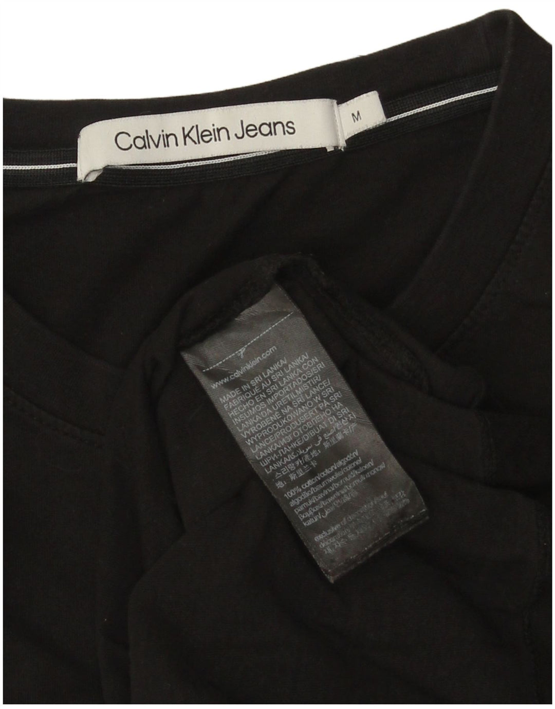 Camiseta masculina CALVIN KLEIN JEANS de algodão preto médio