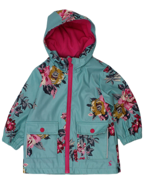 Jaqueta corta-vento com capuz para meninas Joules 18-24 meses azul floral
