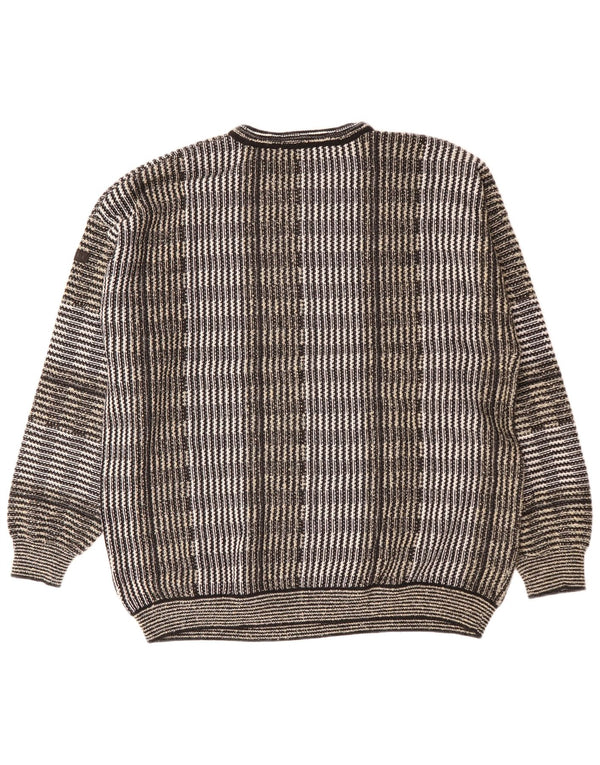 Suéter masculino Bueckle com gola redonda IT 56 2XL cinza listrado poliacrílico