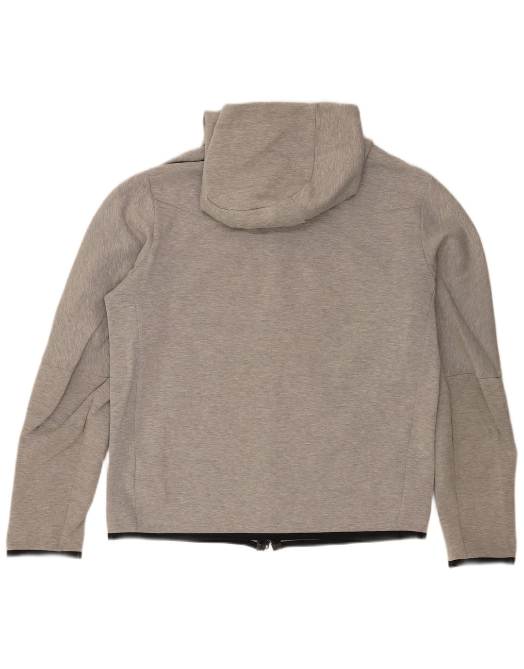 Suéter masculino Nike com capuz e zíper cinza médio algodão manchado