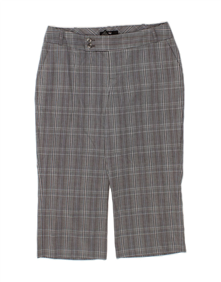 MOSSIMO Womens Stretch Capri Trousers US 4 Small W27 L20 Grey Check Vintage Mossimo and Second-Hand Mossimo from Messina Hembry 