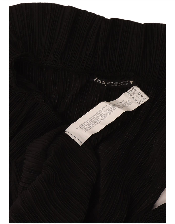 Blusa feminina sem mangas Zara Top UK 12 poliéster preto médio