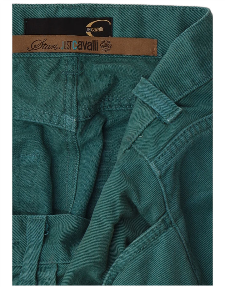 Calça jeans reta feminina CAVALLI W34 L32 verde