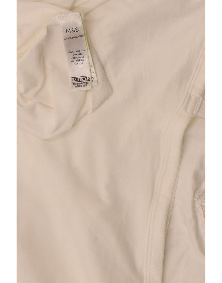 Top feminino Marks & Spencer Crop Cami UK 20 2XL algodão branco