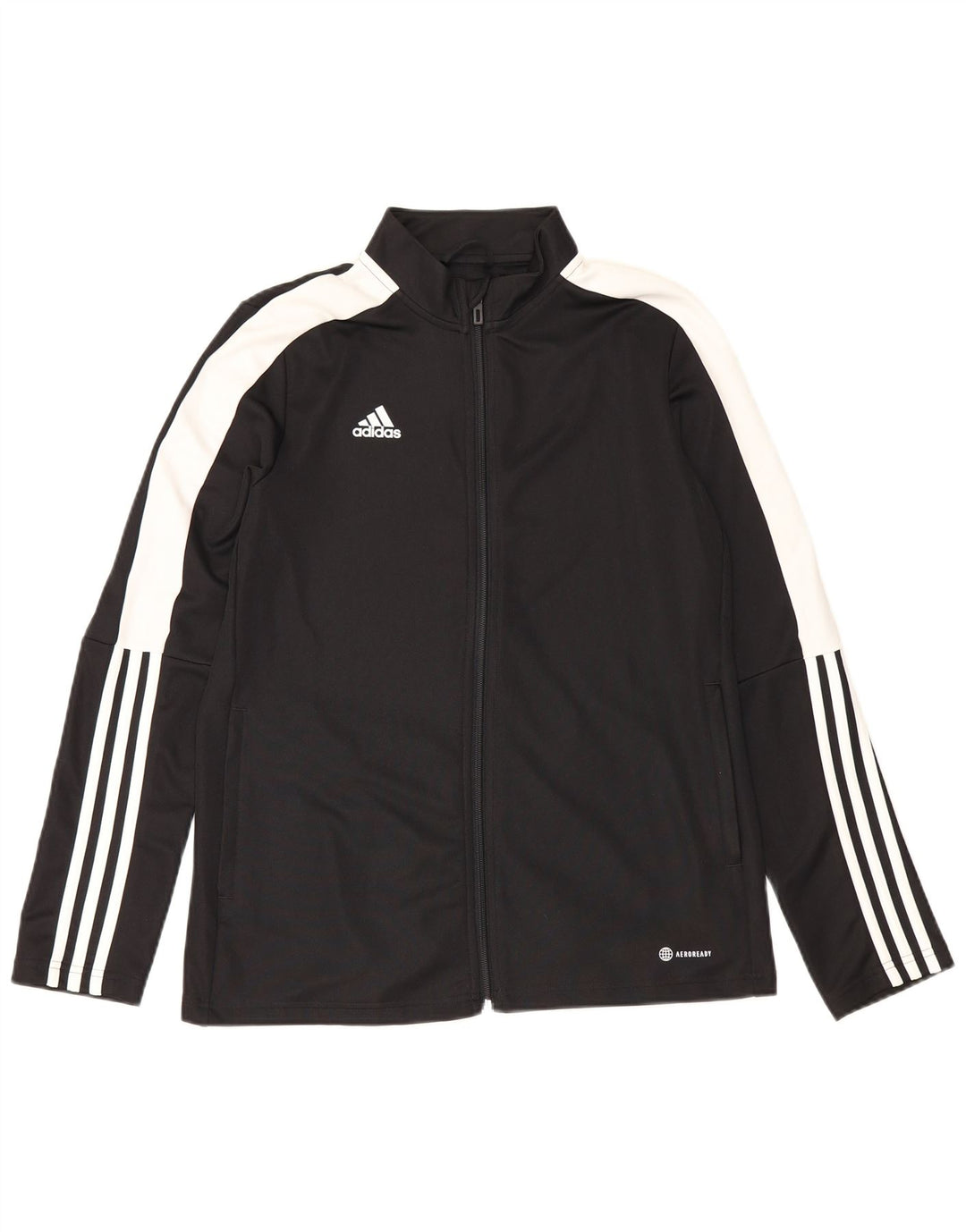 Adidas Womens Aeroready Tracksuit Top Jacket UK 16/18 Grande Preto Poliéster