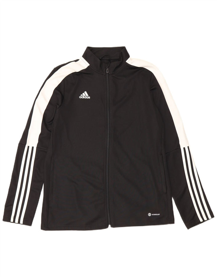 Adidas Womens Aeroready Tracksuit Top Jacket UK 16/18 Grande Preto Poliéster