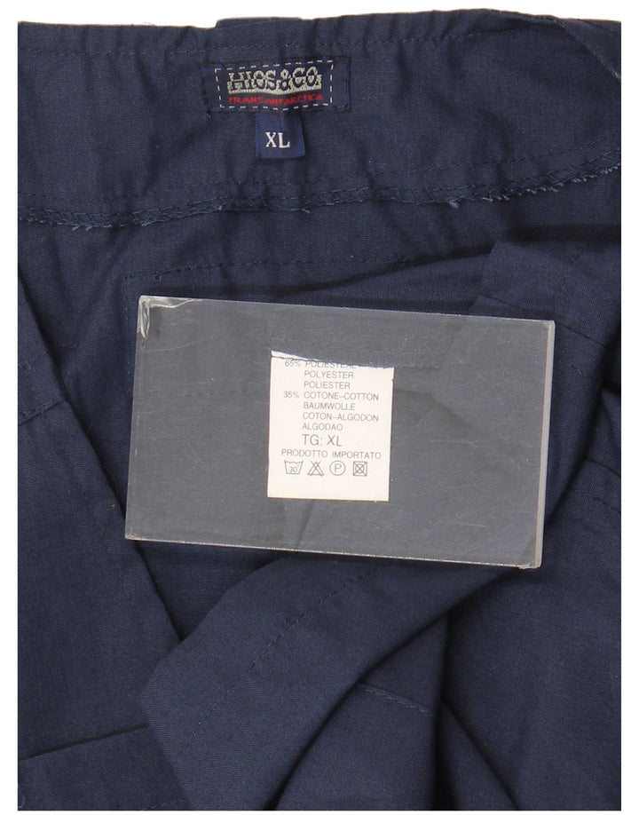 Colete utilitário masculino vintage UK 42 XL poliéster azul marinho