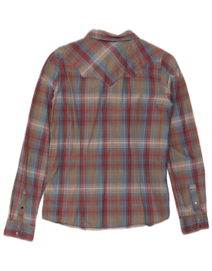 Camisa feminina Wrangler UK 12 algodão xadrez multicolorido médio