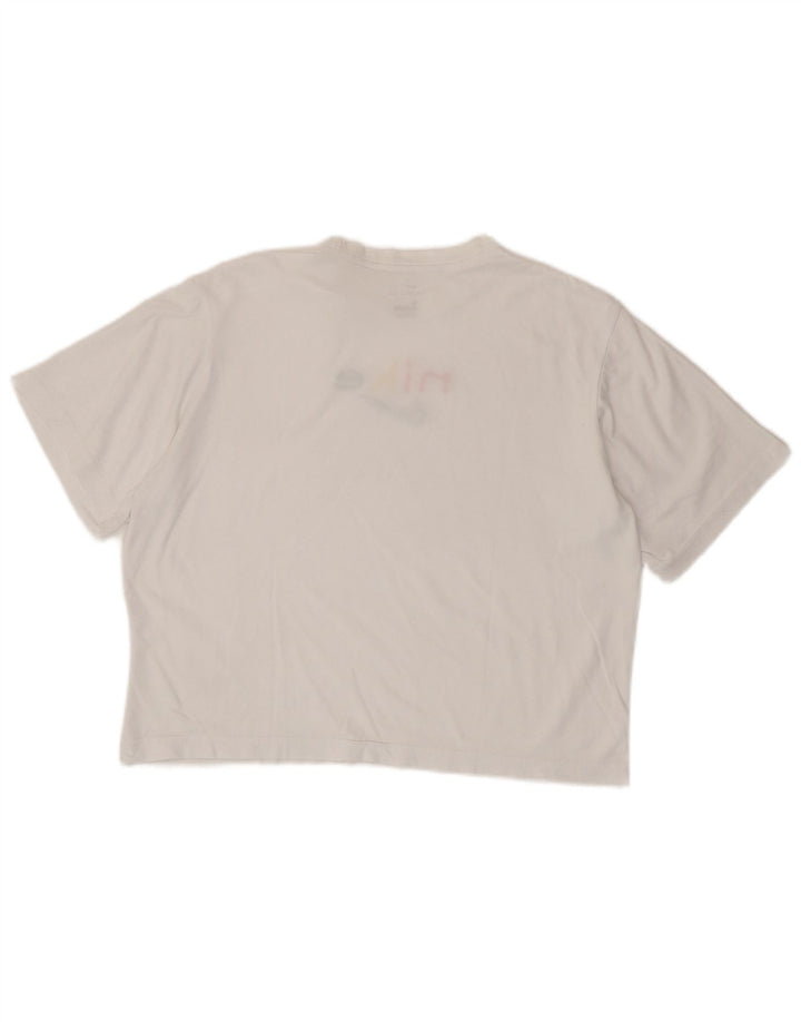 Camiseta Nike Feminina Dri Fit Oversized Graphic Top UK 10 Pequena Branca