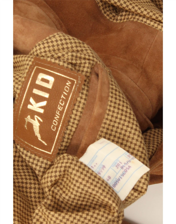 Jaqueta feminina vintage de camurça IT 48 XL couro bege