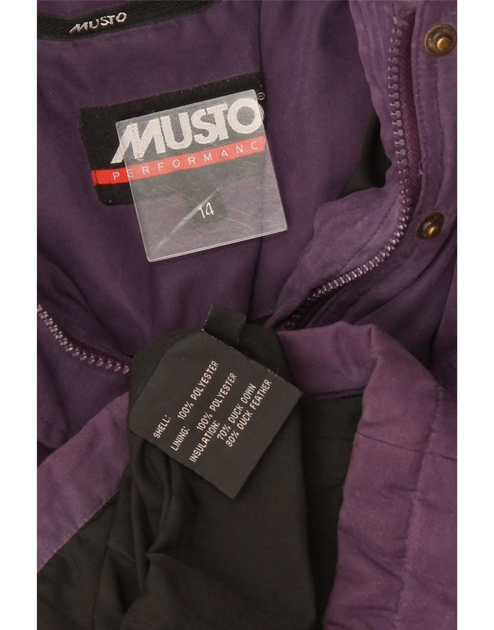 Casaco acolchoado feminino Musto UK 14 poliéster roxo médio