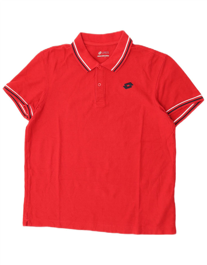 Camisa polo masculina Lotto médio algodão vermelho