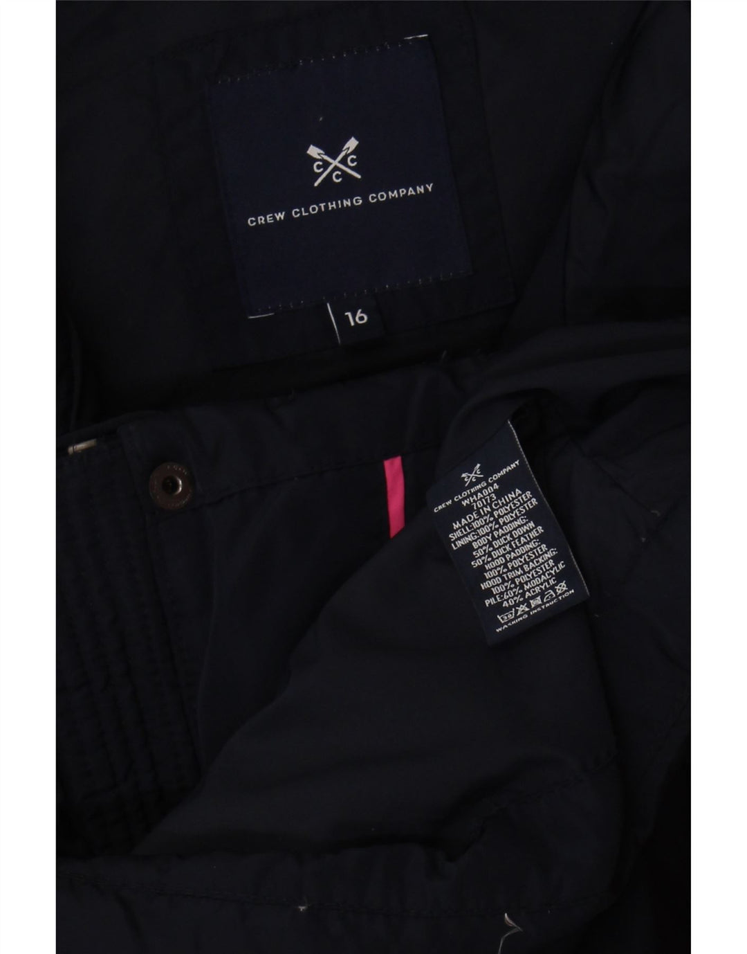 Colete regular feminino da Crew Clothing UK 16 grande poliéster azul marinho