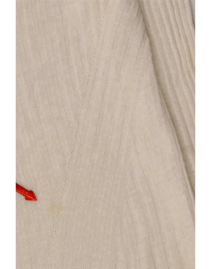 Suéter cardigã feminino Massimo Dutti Reino Unido 10 pequeno linho branco