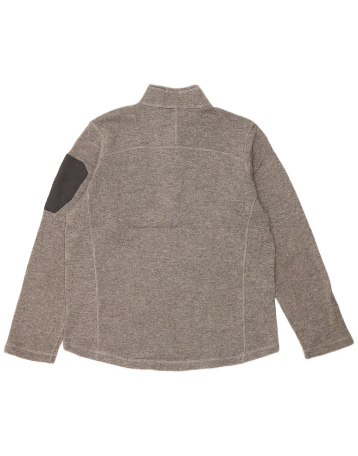 Suéter masculino Eddie Bauer com zíper e gola grande poliéster cinza