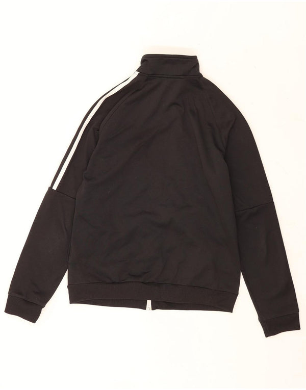 Adidas Womens Tracksuit Top Jacket UK 12/14 Médio Preto Poliéster