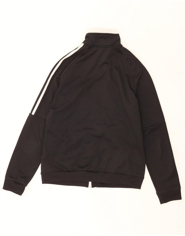 Adidas Womens Tracksuit Top Jacket UK 12/14 Médio Preto Poliéster