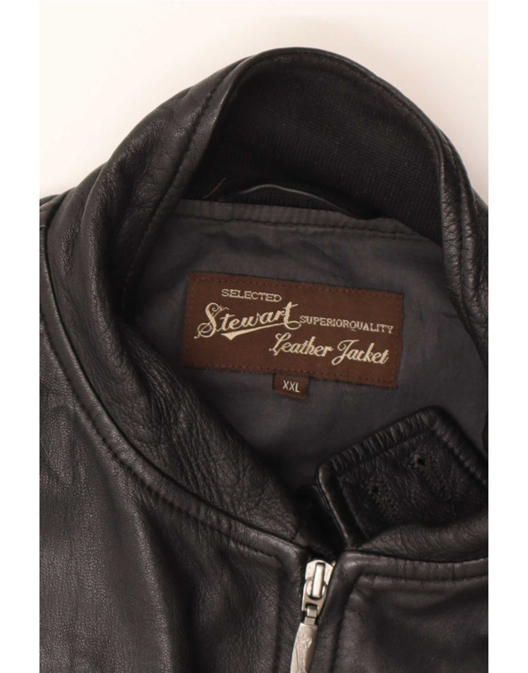 Jaqueta feminina de couro bomber Stewart UK 20 2XL motociclista de couro preto