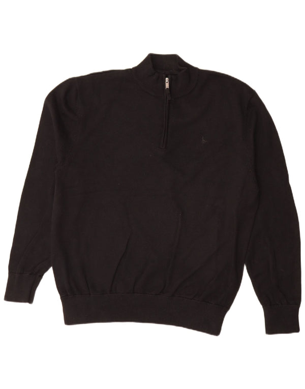 Suéter masculino Jack Wills com zíper e gola XL de algodão preto