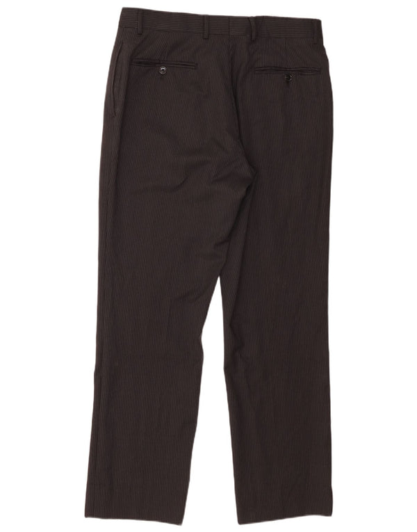 Calça masculina Tommy Hilfiger de terno reto W32 L30 listrada preta