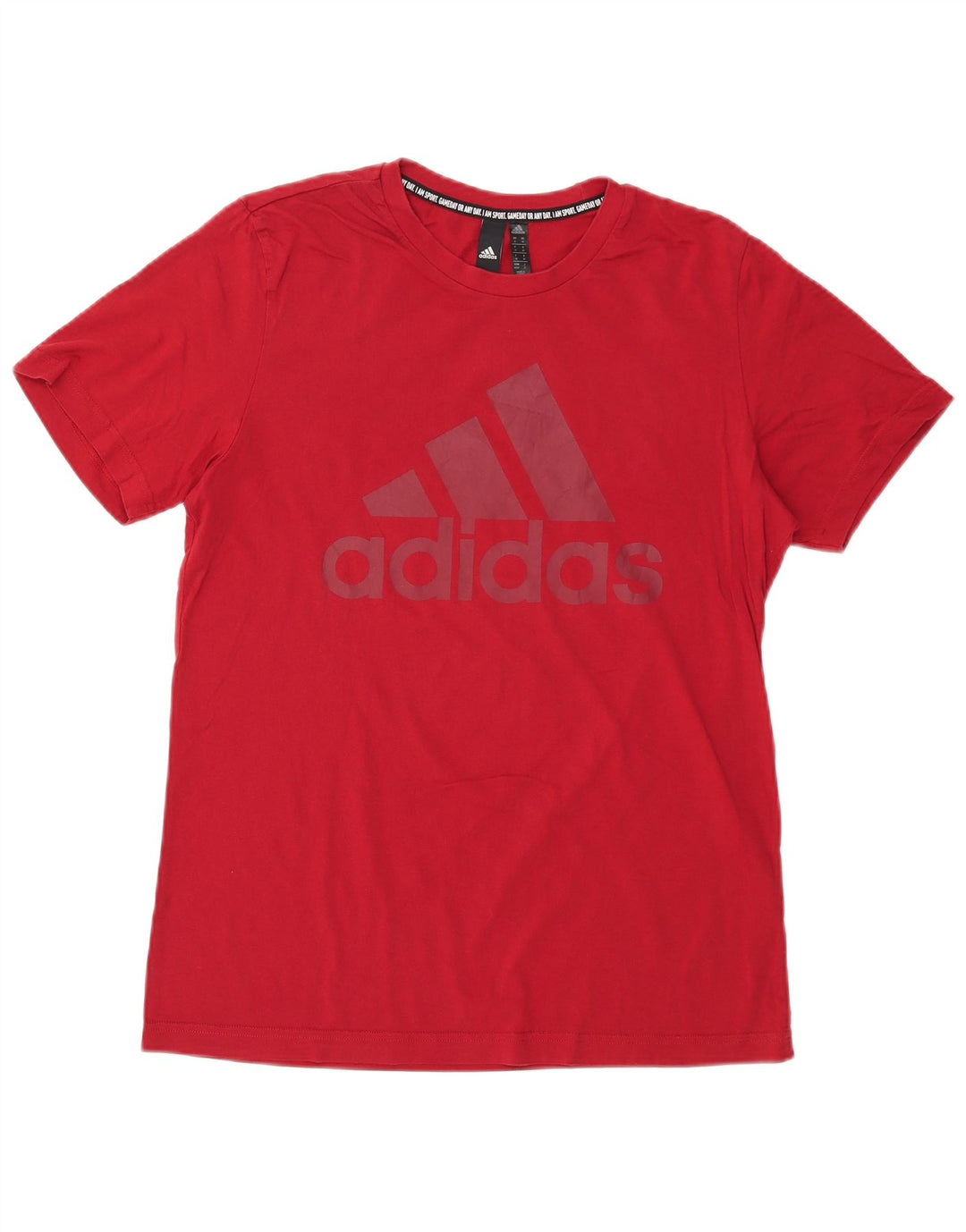 ADIDAS Mens Graphic T-Shirt Top Médio Algodão Vermelho