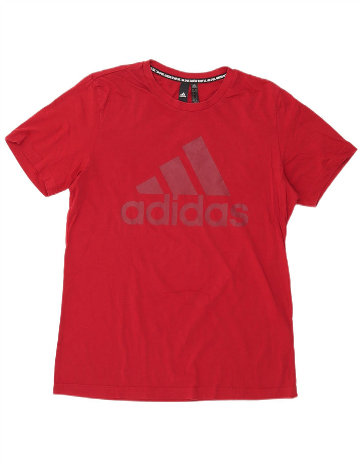 ADIDAS Mens Graphic T-Shirt Top Médio Algodão Vermelho