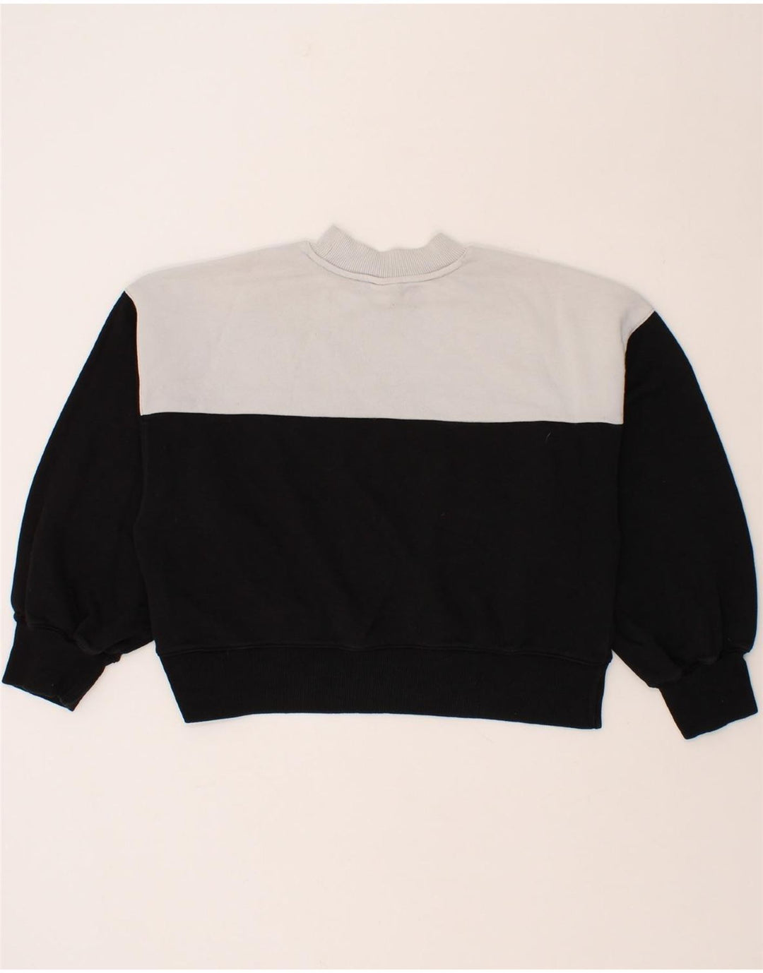 CHAMPION Womens Oversized Crop Sweatshirt Jumper UK 10 Small Black Vintage Champion and Second-Hand Champion from Messina Hembry 