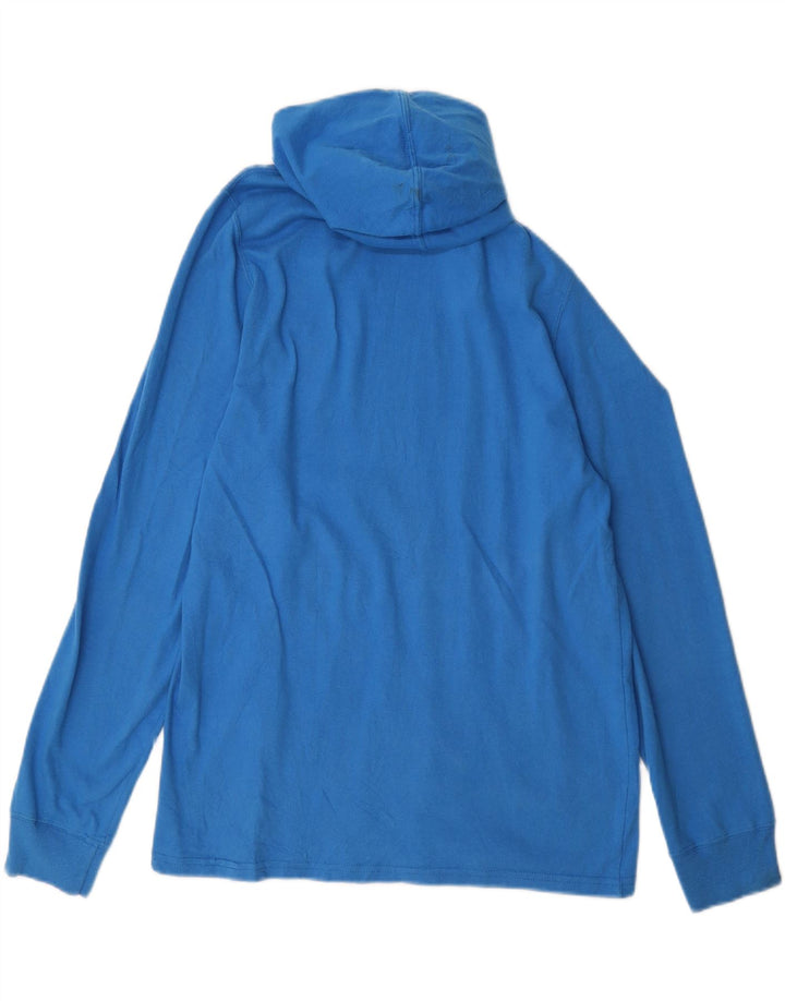 CHAMPION Top gráfico masculino com capuz manga comprida algodão azul médio
