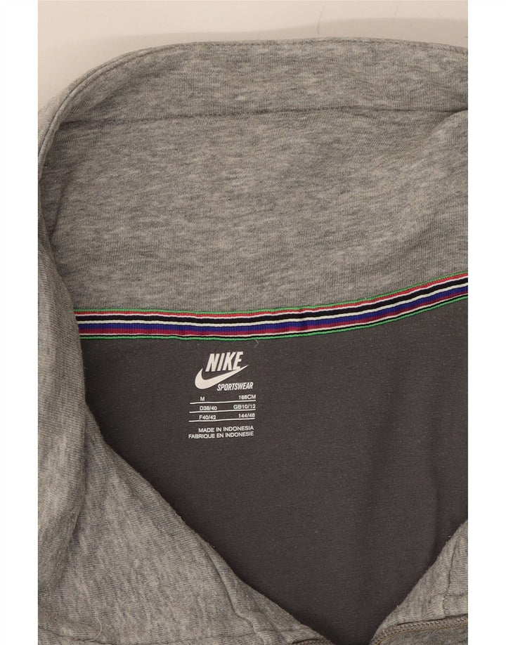 NIKE Womens Zip Hoodie Sweater UK 10/12 Medium Grey Cotton Vintage Nike and Second-Hand Nike from Messina Hembry 
