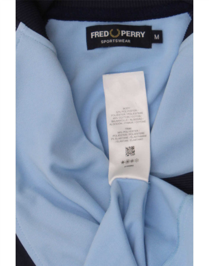 Fred Perry Jaqueta masculina de agasalho médio azul colorido bloco esportivo