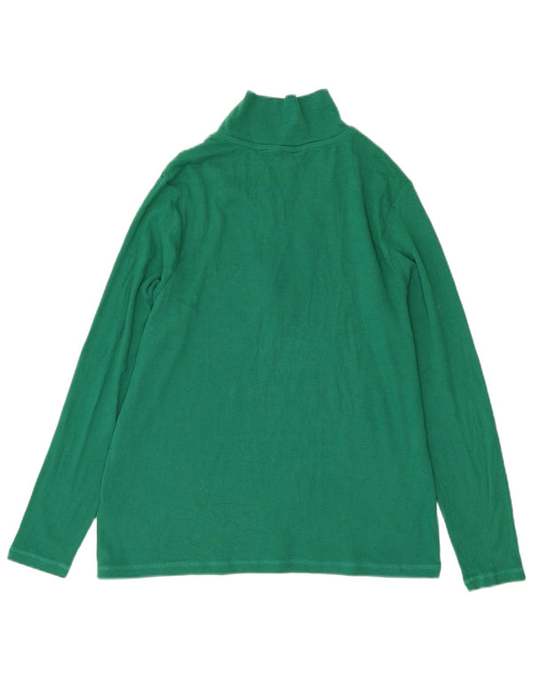 Top feminino Marks & Spencer com zíper e manga comprida UK 18 XL algodão verde