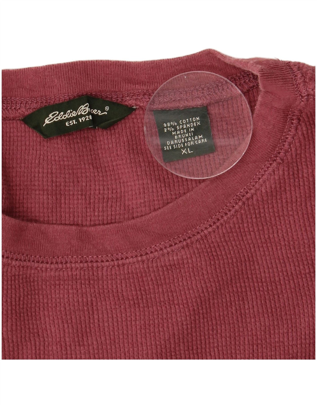 EDDIE BAUER Camiseta masculina Top XL Algodão Borgonha