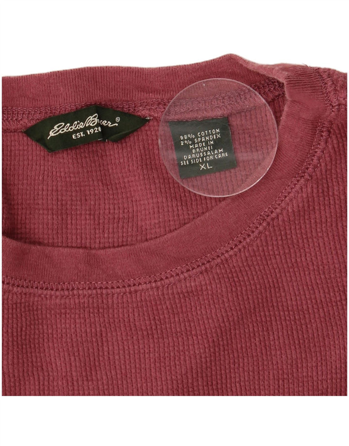 EDDIE BAUER Camiseta masculina Top XL Algodão Borgonha