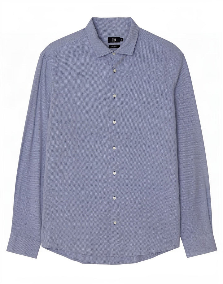 Camisa masculina slim fit Dack's grande algodão azul
