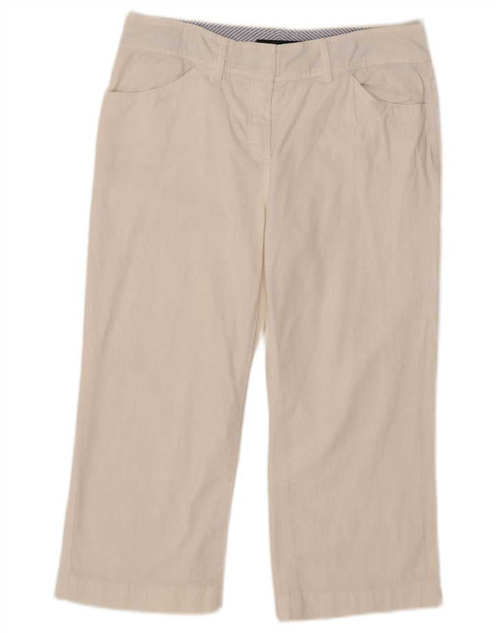 Calça capri feminina Tommy Hilfiger EUA 8 médio W32 L21 algodão branco