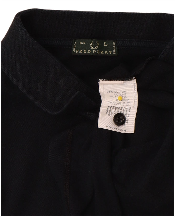 Camisa polo masculina Fred Perry grande algodão azul marinho