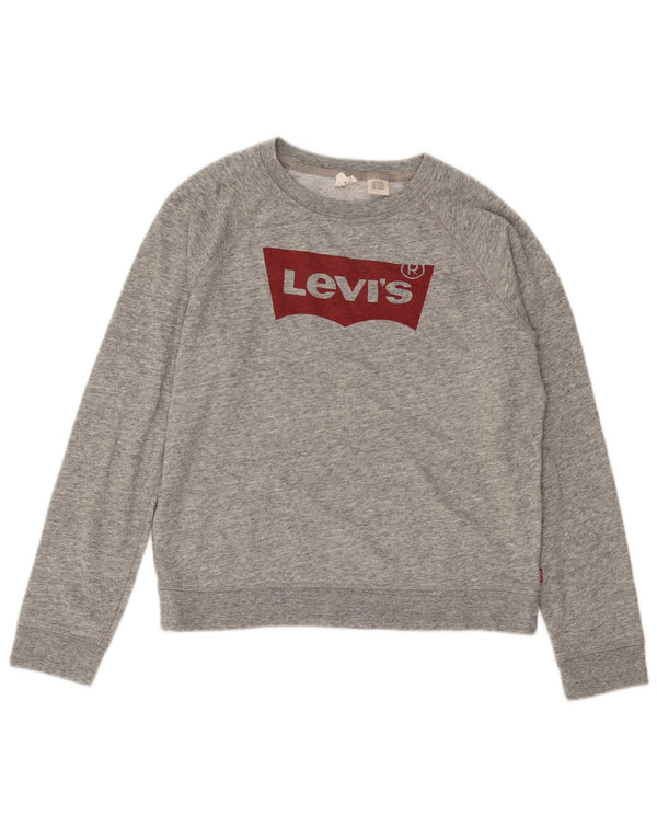 Moletom gráfico feminino Levi's Jumper UK 14 cinza médio manchado