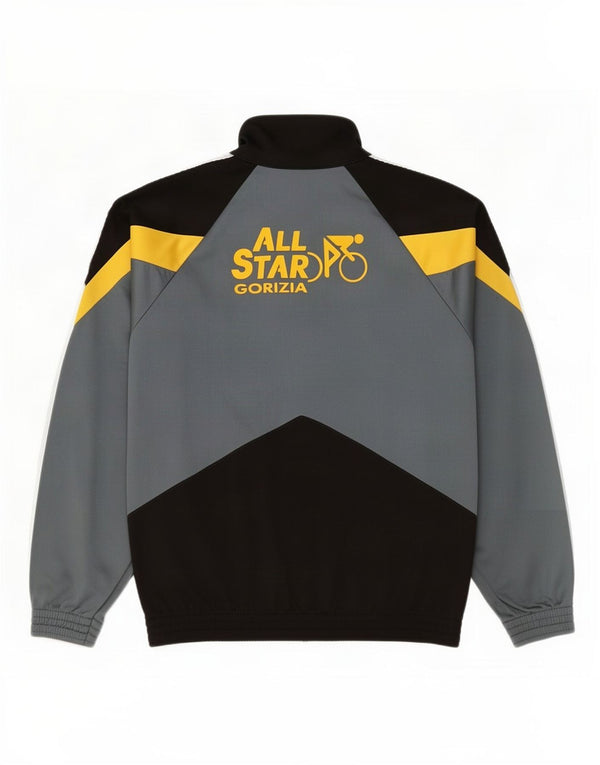 Errea Mens Graphic Tracksuit Top Jacket Large Grey Colourblock Cotton