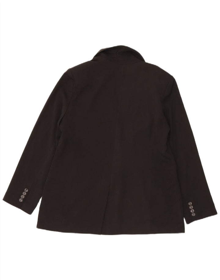 Jaqueta blazer feminina Topshop com 1 botão Reino Unido 14 poliéster preto médio