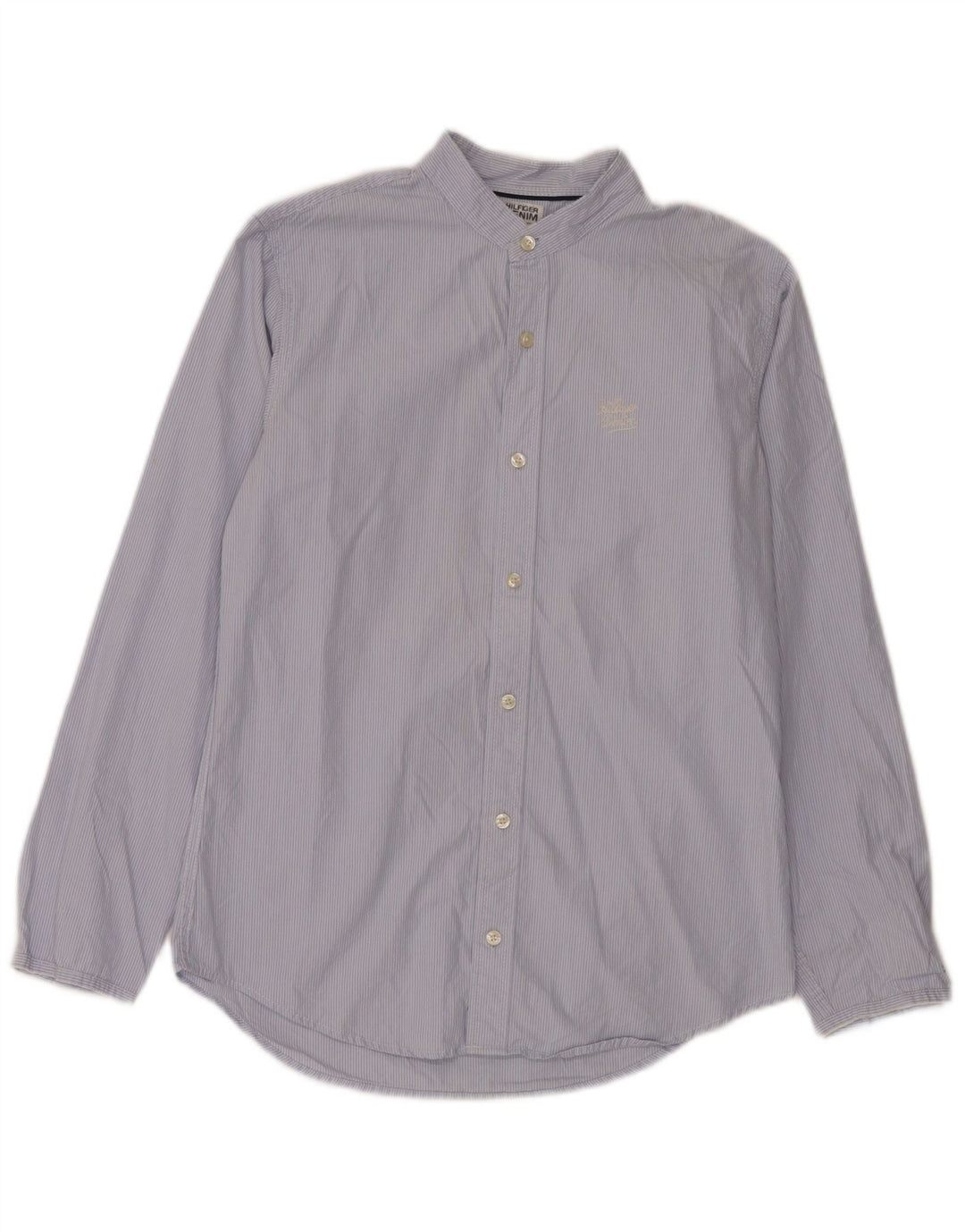 Camisa masculina Tommy Hilfiger pequena listra azul