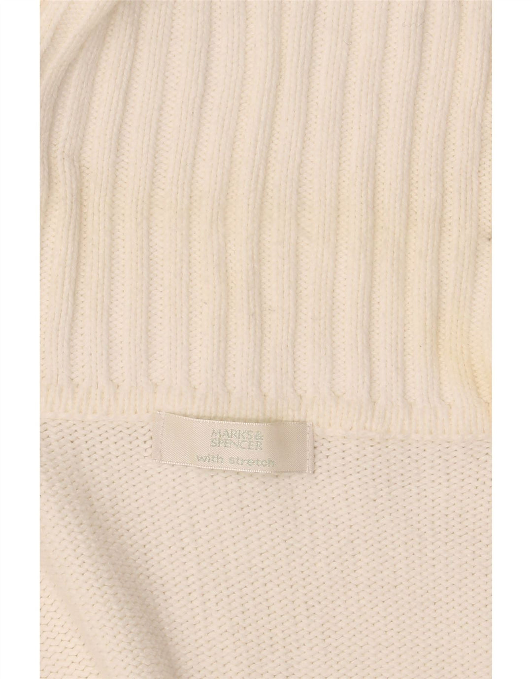 Suéter feminino Marks & Spencer Stretch Cardigan Reino Unido 16 Grande Branco