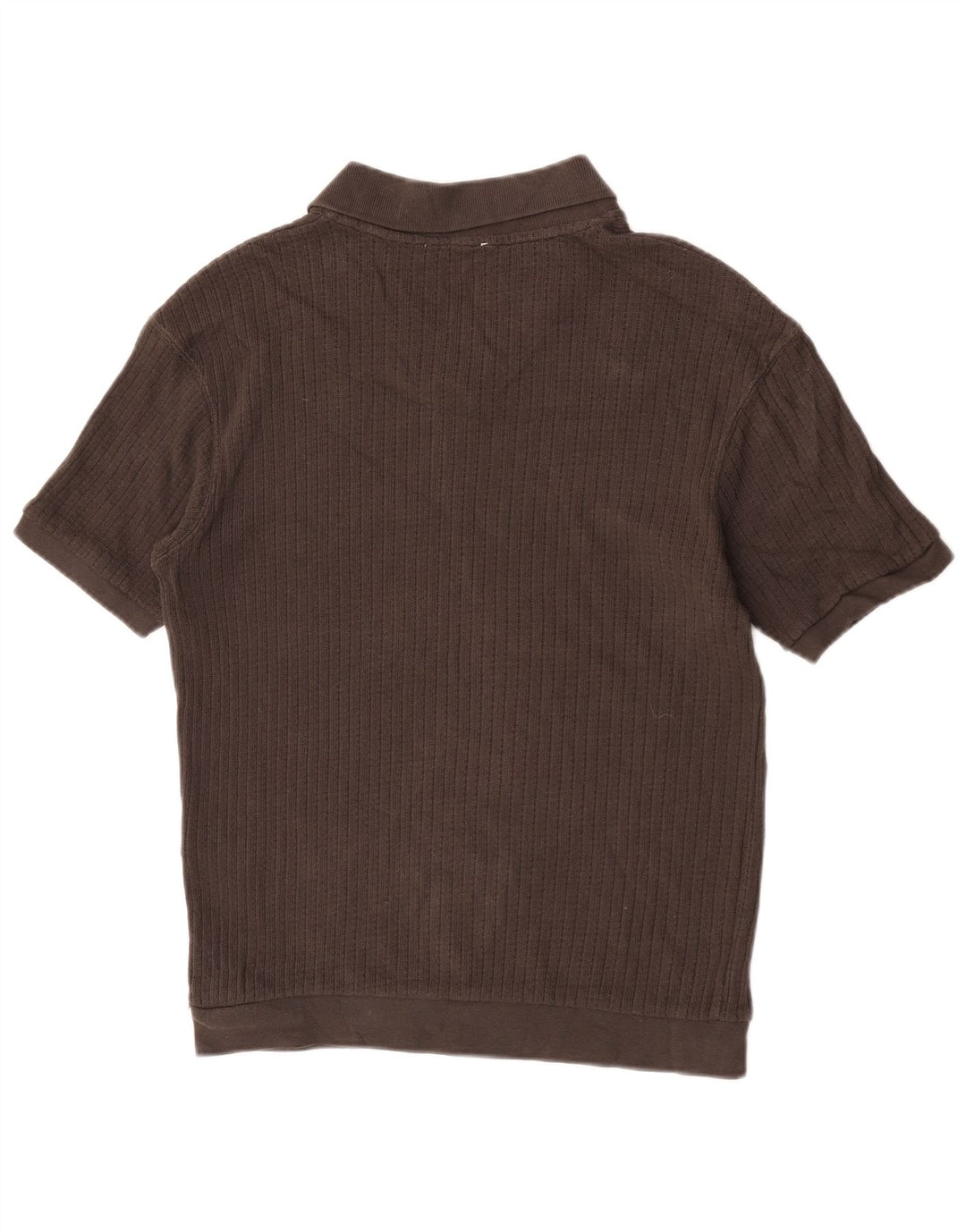 Camisa polo masculina Zara pequena algodão marrom