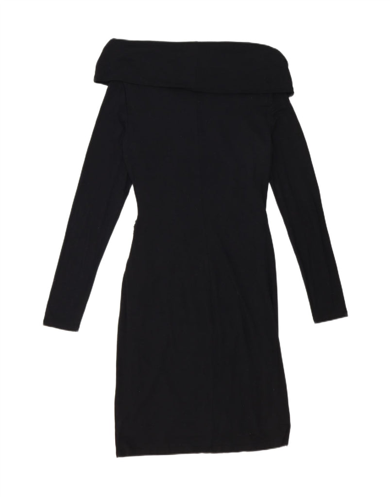 RALPH LAUREN Womens Long Sleeve Off Shoulder Dress UK 8 Small Black Rayon Vintage Ralph Lauren and Second-Hand Ralph Lauren from Messina Hembry 