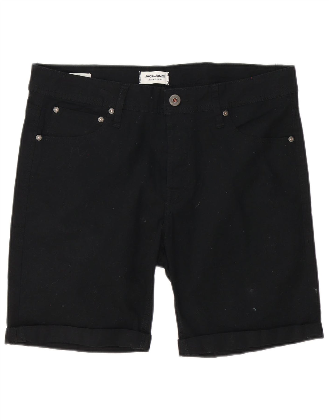 Shorts casuais masculinos Jack & Jones médio W32 algodão preto