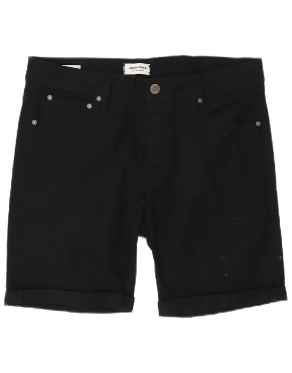 Shorts casuais masculinos Jack & Jones médio W32 algodão preto