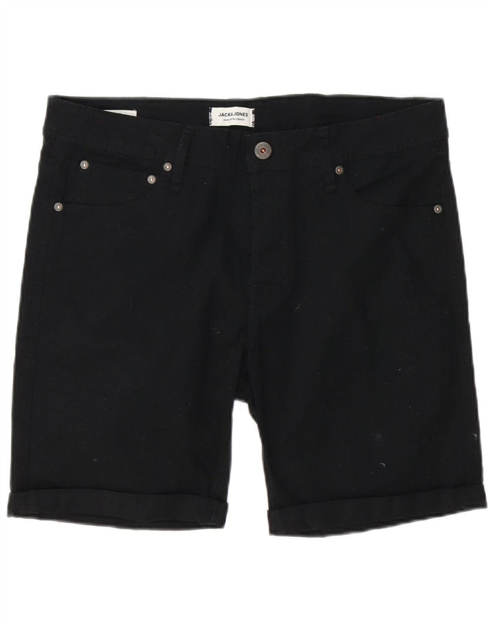 Shorts casuais masculinos Jack & Jones médio W32 algodão preto