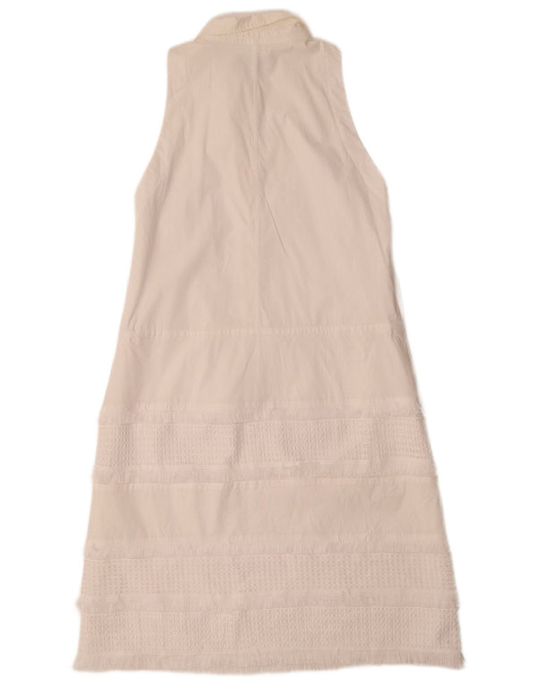 Vestido polo feminino sem mangas Banana Republic UK 18 XL branco