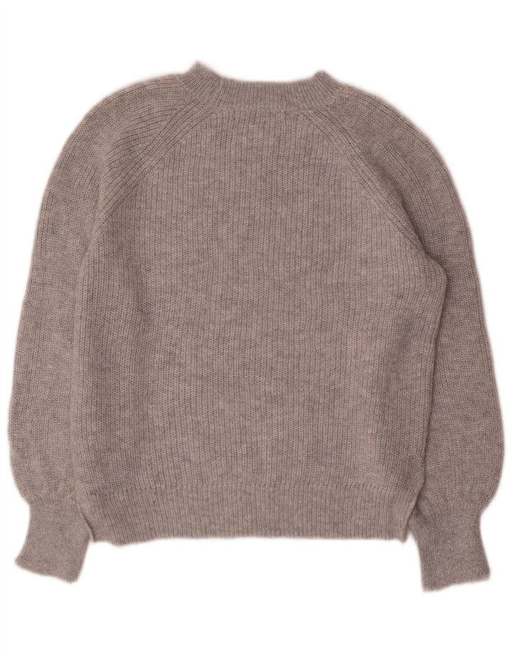 Marks & Spencer Suéter feminino oversized com gola redonda Reino Unido 10 pequeno cinza